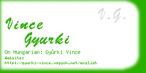 vince gyurki business card
